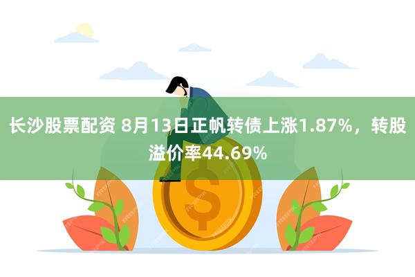 长沙股票配资 8月13日正帆转债上涨1.87%，转股溢价率44.69%